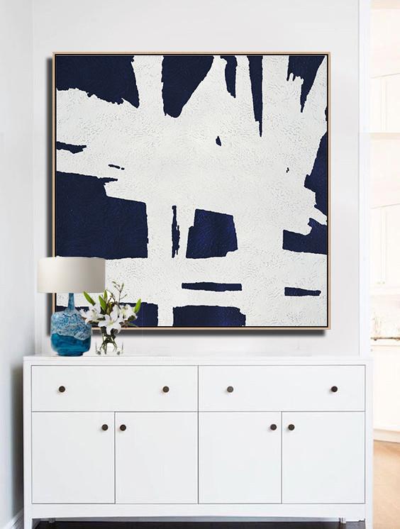 Navy Blue Minimalist Painting #NV303A - Click Image to Close